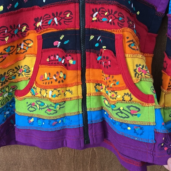 Rising International Colorful Rainbow Hooded Jacket - Picture 4 of 8